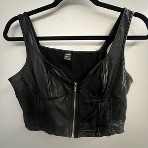 SHEIN Faux Leather Crop Top